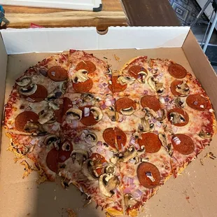 Vegan heart shaped pizza!