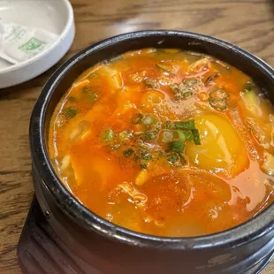 Super delicious seafood tofu soup