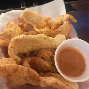 Pork rings with house seasoning and bang a rang sauce.